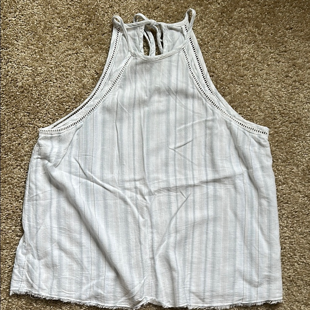 Bella Dahl White & Blue Striped Tank Top